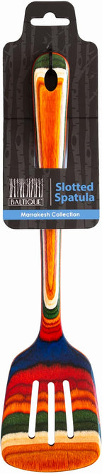 Totally Bamboo Baltique Marrakesh Collection 12-1/2" Wooden Slotted Spatula, Safe for Nonstick