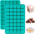 Mity rain 2 Pack 40-Cavity Square Caramel Candy Silicone Molds,Chocolate Forf Truffles, Fat Bombs Keto Snacks, Whiskey Ice Cube Tray,Grid Fondant Mould,Hard Candy Pralines Gummy Jelly Mold