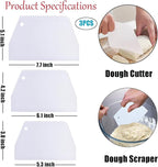 Set of 3 Cake Scrapers and Smoother Tools for Cake Decorating, Dough & Bowl Scrapers Plastic Icing Smoothers Dough Cutters Bench Scrapers（T Shape）