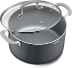 10 Quart Nonstick Stock Pots with Lid, BEZIA Ceramic Soup Pot with Lid, Induction Ready, Cooking Pots with Silicone Handle, Large Pot for Cooking, Compatible with All Cooktops, Dishwasher Safe