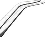 uxcell 8-Inch Stainless Steel Tweezers with Curved Pointed Serrated Tip Daily Garden Tool