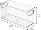 iDesign Stackable Pantry Bins, 2 Small, 2 Medium, and 2 Large Bins, 6 Pack, Clear, Made in USA