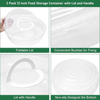 Aufind 12" 2 Pack Pie Carrier with Lid and Insulated Food Carrying Case Bag, Reusable Food Storage Containers for Pies, Cheesecake, Pizza, Nuts Fruit Perfect Gifts