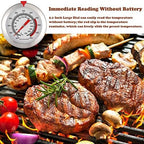 Weewooday 2 Pcs Stainless Steel Turkey Fryer Thermometer with Pot Clip 12 15 Inch Long Deep Fry Thermometer Instant Read 2.1 Inch Dial Weatherglass for Candy BBQ Oil Grill Beef Meat Kitchen Cooking