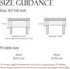 ISAENNE Designer Vintage Linen Long Rectangle Tablecloth,Floral and Bird Pattern Elegant Table Cloth,Fall Wrinkle Resistant Decor Tablecloths for Dining Kitchen Christmas,63"*102"-Murad A
