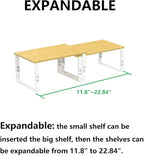 Kitchen Cabinet Organization Shelf，Set of 2 Height Adjustable Storage Racks，Stackable，Expandable，Countertop Shelves Organizer，Pantry Shelving