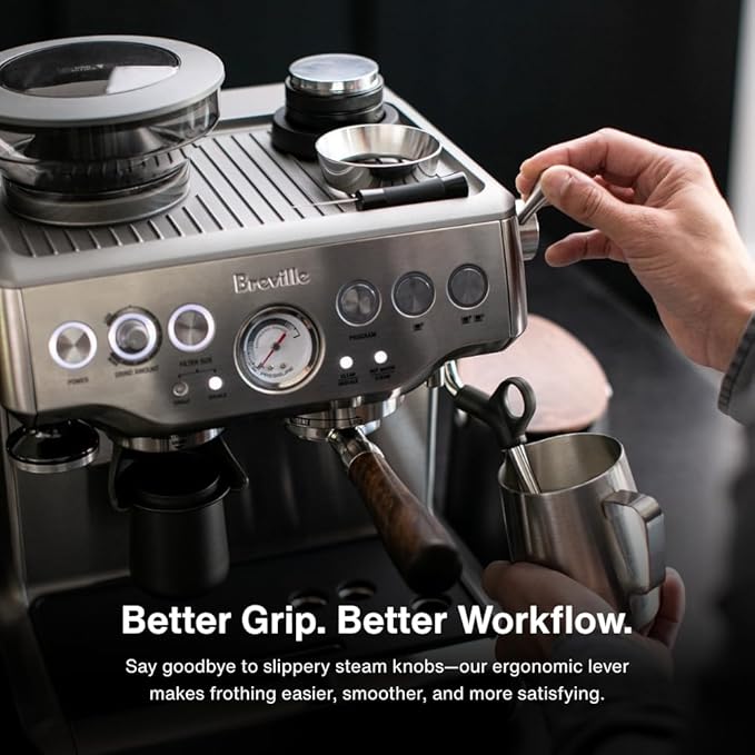 CREMA Coffee Products Replacement Steam Lever for Breville Espresso Machines | Ergonomic Stainless Steel Design | Compatible with Barista Express, Infuser, Barista Pro | Easy Grip | White Finish