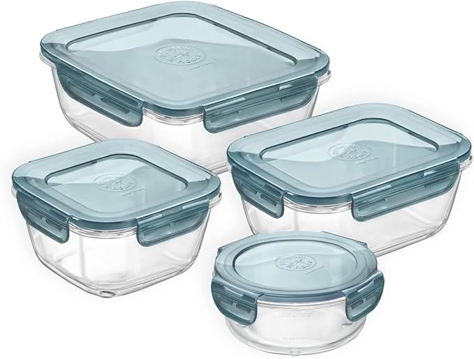Bormioli Rocco Frigoverre Evolution Collection - 5.5-Inch Round Container - 50 cl (17 oz.) - Grey