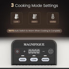 4 Quart Casserole Programmable Slow Cooker with Ceramic Baking Dish - Perfect Kitchen Small Appliance for Family Dinners, Oven Safe and Durable Bakeware for Lasagna, Roasts (White)
