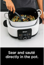 Ninja Foodi PossibleCooker PRO 14-in-1 8.5 Qt Multi-Cooker – Replaces 14 Tools, Nonstick Pot, Glass Lid & Integrated Spoon (White)