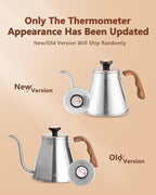 Harriet Gooseneck Kettle with Thermometer for Pour Over Coffee and Tea, 37 fl oz, Stainless Steel, Durable 3-Layer Base, Ideal Spout for Precision Pouring, Compatible with all Stove Tops