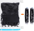 Amazon Basics Roll-Up Travel Zipper Storage Bags, 12 count (6 Small & 6 Medium), Multiple, Clear