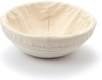 Saint Germain Bakery Premium Round Bread Banneton Basket with Liner - Perfect Brotform Proofing Basket for Making Beautiful Bread - (9 in. Round/10 in. Oval)