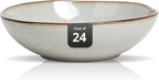 Organic Shape Restaurant Soup/pasta Bowl 8"/30oz, Commerical Grade Catering Stoneware Bowls in Ir-regular Organic Shape, Chip & Scratch Resistant, Glossy Reactive Glaze Grey, Case of 24
