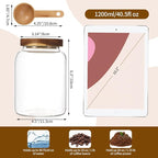 Glass Coffee Storage Jar with Lids Spoon Thicken Glass Coffee Canister Borosilicate Glass Food Containers for Ground Coffee Beans Nut Pasta Sugar Candy Spice Rice Loose Tea