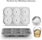 Nax Caki 3D Round Ice Cube Tray, Large Ice Ball Maker Silicone Fun Shapes Whiskey Ice Mold with Funnel for Cocktails, Bourbon,Brandy, Whiskey Gifts for Men