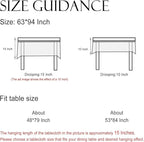 ISAENNE Designer Grayish Green Linen Long Rectangle Tablecloth,Floral Stain Resistant Table Cloth,Fall Vintage Decor Tablecloths for Dining Thanksgiving Kitchen Party,63"*94"-Andrew A