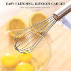 NileHome Stainless Steel Whisk Set 8" 10" 12" Kitchen Whisk Balloon Whisk Kitchen Wisk Wire Whisks for Cooking, Whisking, Blending, Beating, Stirring-3 Pack…