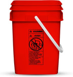 House Naturals 4 Gallon Square Food Grade Bucket Pail with Plastic Handles and Lid (Pack of 3) Made in USA containers (RED-White Lids)