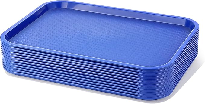 New Star Foodservice Fast Food Tray, Set of 12 (Blue, 12 by 16-Inch)