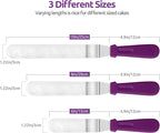 Icing Spatula, U-Taste Offset Spatula Set with 6", 8", 10" Blade, 18/0 Stainless Steel with PP Plastic Handle Angled Cake Decorating Frosting Spatula Set of 3 (Purple)