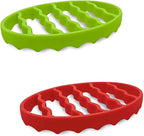 Slow Cooker Silicone Rack, Used for Roasting Pot Cooking Steamer Silicone Pressure Cooker Baking Accessories Compatible with 6 quarts and 8 quarts Stove (Oval, Green, red)