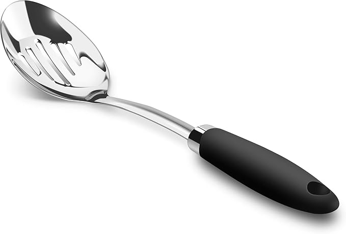 Brushed Stainless Steel Non-Slip Ergonomic Handle Spoon