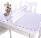 NECAUX Custom 46 x 87 Inch Clear Table Cover Protector, 1.5mm Thick Wood Grain Transparent Table Pad Non-Slip Tablecloth Plastic Protective Pad for Dining Room Table, Conference Table