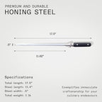 Made In Cookware - 17" Honing Steel - Tungsten Steel - Truffle Black POM Handle