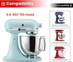 K45B Coated Flat Beater for KitchenAid 4.5-5 Qt Tilt-Head Mixer Attachments for Kitchen Aid Paddle Attachment, White