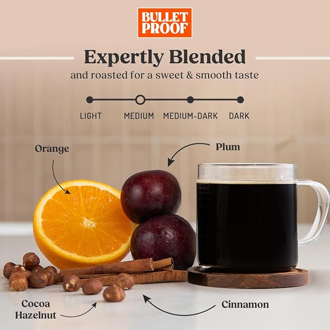 Bulletproof Original Medium Roast Ground Coffee, 12 Ounces (Pack of 3), 100% Arabica Beans, Clean Coffee Tested for Toxins, Packaging May Vary