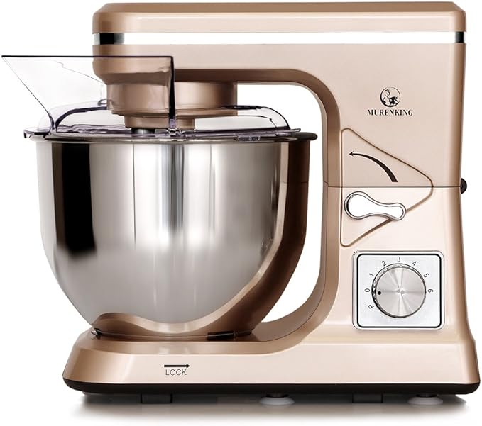 Stand Mixer,5.3-Qt & 500W & 6+P Speed MK36 Tilt-Head Kitchen Electric Food Mixers Home Baking Dough Machine with Accessories (Champagne)