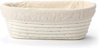 Saint Germain Bakery Premium Round Bread Banneton Basket with Liner - Perfect Brotform Proofing Basket for Making Beautiful Bread (10 inch Oval)