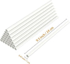 White Plastic Cake Dowel Rods for Tiered Cake Construction and Stacking Supporting Cake Round Dowels Straws with 0.4 Inch Diameter (9.5 Inch)
