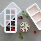 OGGI Prep & Portion Silicone Freezer Trays with Lid - Freezer Molds for Food, Ice Cube Tray, Food Prep Containers, Freezer Storage Containers, for Soup, Smoothie Cubes, Broth, Leftovers - 1/4 Cup