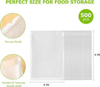 Bonsenkitchen Precut Vacuum Sealer Bags, 500 Pint 6" x 9" Food Sealer Bags,Commercial Grade, BPA Free, Heavy Duty, Customized Size Vacuum Bags for Vac Storage, Meal Prep or Sous Vide Cooking, VB11