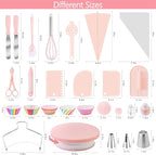 Nifogo Cake Decorating Supplies Kit Tools 356pcs, Baking Accessories with Cake Turntable, Pastry Piping Bag, Piping Icing Tips for Beginners