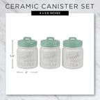 DII Kitchen Accessories Collection Ceramics, Jar Canister Set, Aqua, 3
