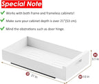 HBL' 2 Pack | 21" Deep Pull Out Cabinet Organizer Adhesive, 10-Inch Wide Sturdy Carbon Steel Roll-Out Drawers for Face Frame or Frameless Cabinets,Slide-Out Shelves for Pantry.