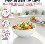 Kitchen Tongs for Cooking with Silicone Tips, Heat Resistant Tongs for Serving Food, 7-Inch, 9-Inch, 12-Inch Locking Silicone Tong, Set of 3 Salad Tong, Grey Kitchen Utensils