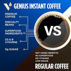 VitaCup Genius Instant Coffee Packets, Increase Energy & Focus, Keto Coffee, Serve Hot or Cold Brew, MCT Oil, Turmeric, B Vitamins, D3, Bold & Smooth,100% Arabica Coffee in Single Serve Sticks, 48 Ct