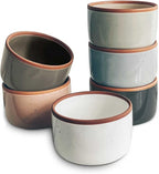 Mora 6oz Ceramic Ramekins, Set of 6 - Oven Safe Baking Dishes for Pudding, Creme Brulee, Souffle, Dip, Custard, Ice Cream