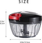 Ourokhome Manual Food Processor Vegetable Chopper, Portable Hand Pull String Garlic Mincer Onion Cutter for Veggies, Ginger, Fruits, Nuts, Herbs, etc., 500ml, Black