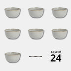 Organic Shape Restaurant Soup Bowl 5.5", Commerical Grade Catering Stoneware Soup bowl in Ir-regular Organic Shape, Chip & Scratch Resistant, Glossy Reactive Glaze Grey, Case of 24
