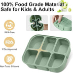 Ice Cube Tray 2 Pack – Stackable Large Silicone Ice Cube Freezer Molds & Easy Release Square Ice Cube Maker with Removable Lid BPA Free for Cocktail,Whiskey，Soup Baby Food