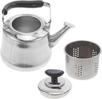 Luxshiny Stainless Steel Tea Kettle for Stove Top with Removable Infuser Large Capacity Water Kettle 1.1 Quart Silver Teapot for Home Kitchen