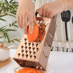 4 Sides Box Grater For Kitchen,Stainless Steel Cheese Grater With Handle,Multi-Function Vegetable Slicer Food Shredder For Chees,Ginger,Vegetables,Rose Gold