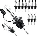 Pafusen 12 Pack Liquor Pour Spout With Dust Caps - Bottle Pourers for Alcohol, Olive Oil - Speed Pourers, Bar Bartender Accessories