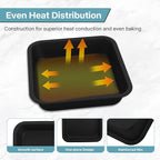 2-Pack 8x8 Square Cake Pan, Nonstick Brownies Square Cake Pan, 8 inch Square Baking Pan for Making Meat Dishes, Square Cake Pan for Beginners, Easy to Clean