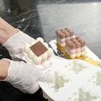 Restaurantware-6 Cavities Pastry & Baking Mold, 1 Oven-Ready 3D Mold - Flexible, Freezable, White Silicone Silicone Mold For Baking, Easy Release, For Chocolate, Cheesecake, Jelly, Or Mousse